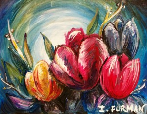 Tulips, acrylic on canvas. I. Furman